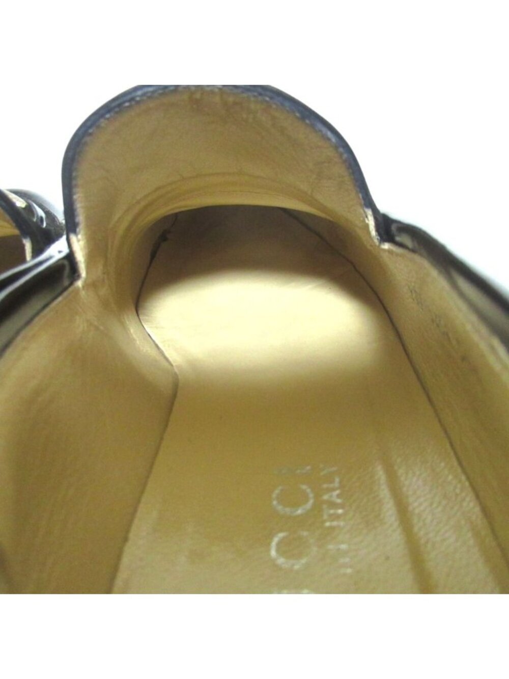 Gucci Logo Plate Suede Leather Loafers Shoes Black Silver - Picture 7 of 10